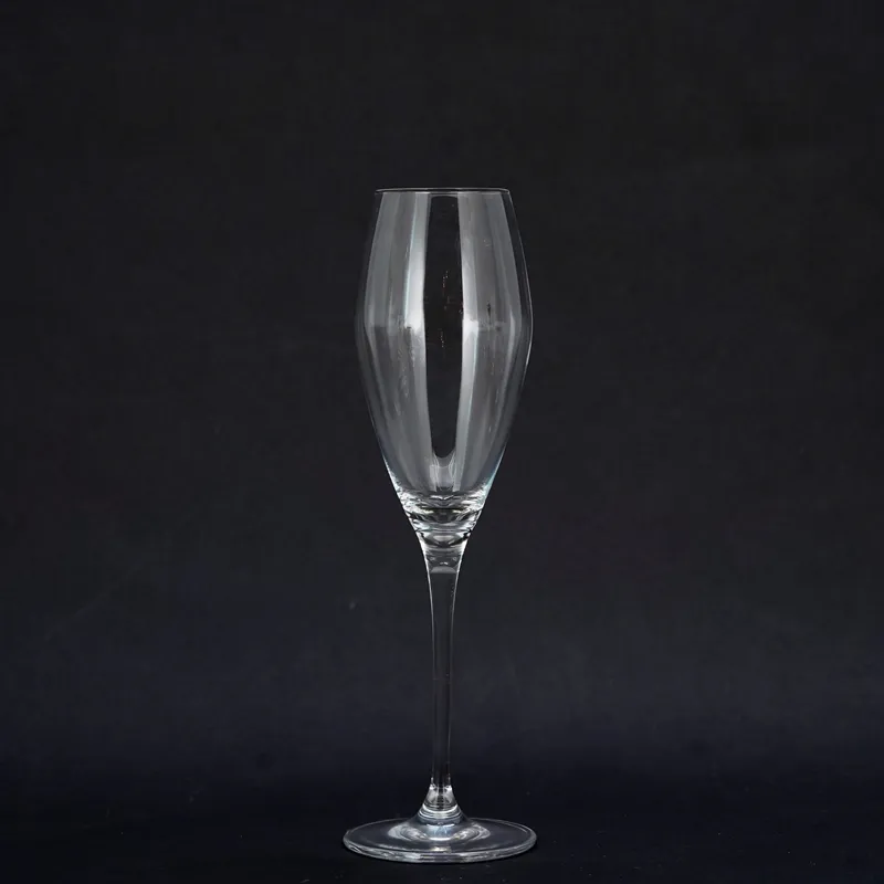 Vente en gros de verres à pied soufflés à la machine, cristal clair sans plomb, verre de flûte à champagne