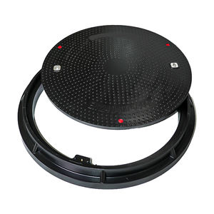 A15 800mm Frp 복합 수지 맨홀 커버 원형 원형 야외 배수 Frp 경첩이있는 플라스틱 맨홀 커버 - Product Image 6