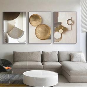 Dipinti su Tela Astratti Geometrici Moderni in <span class=keywords><strong>Bianco</strong></span>, <span class=keywords><strong>Nero</strong></span> <span class=keywords><strong>e</strong></span> Oro, <span class=keywords><strong>Poster</strong></span> <span class=keywords><strong>e</strong></span> Stampe su Porcellana Cristallina - Product Image 5