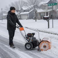 Balayeuse à neige industrielle avec tête de souffleur de neige optionnelle de 56 cm et lame à neige de 80 cm pour quai de chargement