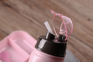 Boîte à bento éléphant de dessin animé 400 ml avec gourde, ensemble en plastique pour étudiant, boîte à lunch rectangulaire à compartiments, préservation de la fraîcheur - Product Image 6