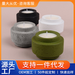 Cement Scented <b>Candle</b> Jar Round Soy Wax Minimalist Home Decor Birthday <b>Gift</b> - Product Image 5