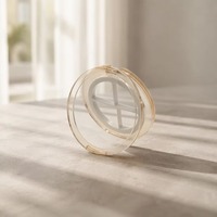 Yuecai – Boîtier vide pour fard à paupières, rond, translucide, 4 couleurs, avec couvercle à fermeture à pression, 8g, portable, pour maquillage cosmétique, logo personnalisé