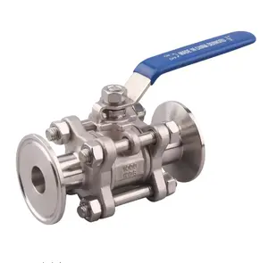 Factory Direct Sells Sanitary Ball Valve Fits 1.5" Tri-Clamp Clover Stainless Steel 304 PTFE Lined 2 Way 3 Piece