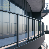 Balustrade extérieure Anti-corrosion en aluminium avec cadre noir