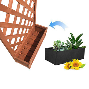 <strong>Planters</strong> Outdoor <strong>Large</strong> Eco-Friendly Durable Fir Wood Box Minimalist Design Garden Pots Lattice <strong>Trellis</strong> Climbing Plants Home - Product Image 4