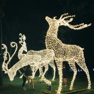 Nouveaux Produits Extérieur Grande Taille Led 3D Animal Décoration Noël Renne Motif Fabricants Motif Lumière