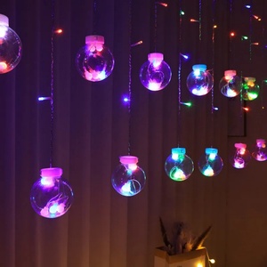 Christmas Wishing <b>Ball</b> <b>String</b> Lights 110V 220V LED Window Curtain <b>String</b> Light Remote Controller Colorful LED Curtain Lights - Product Image 5