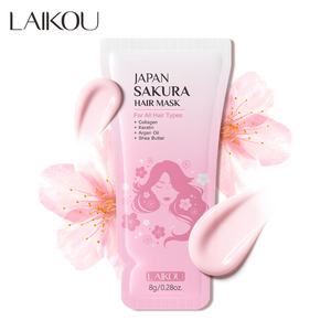 LAIKOU มาส์กผมซากุระญี่ปุ่น สูตรเย็น สำหรับผมเงางามเรียบลื่น คอลลาเจน อาร์แกนออยล์ เคราติน เชียบัตเตอร์ ครีม - Product Image 1