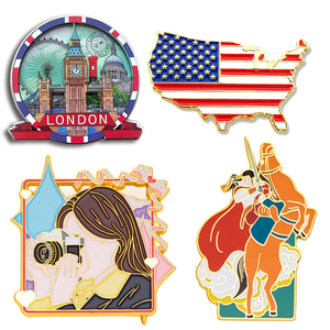 Imán de nevera metálico personalizado de doble cara con forma personalizada, recuerdo de Marruecos, Barcelona, Croacia, México, Cancún, Día del Maestro - Product Image 1