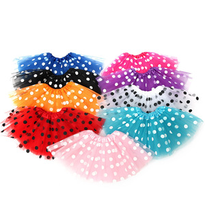 Falda tutú para niñas, falda de tul con lunares, vestido de princesa transpirable de 3 capas para niños - Product Image 1