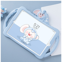Tablet Anak-anak Silikon Pelindung Anti Guncangan Imut Kartun untuk iPad Casing Penutup Air 2 4 6 Pro 9.7 10.2 dengan Pegangan dengan Penyangga