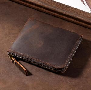 Monedero de Cuero Genuino de Alta Calidad, Mini Porta Tarjetas de Crédito con Cierre, Monedero de Cuero Crazy Horse para Hombre y Mujer - Product Image 4