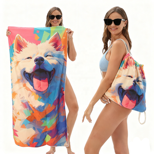 Serviettes de <span class=keywords><strong>plage</strong></span> d'été personnalisées de luxe <span class=keywords><strong>avec</strong></span> impression numérique d'<span class=keywords><strong>ours</strong></span> <span class=keywords><strong>polaire</strong></span>, séchage rapide, grande serviette de <span class=keywords><strong>plage</strong></span> en microfibre <span class=keywords><strong>avec</strong></span> sac - Product Image 4