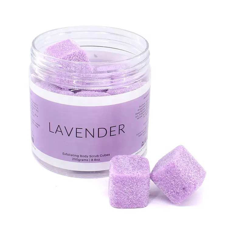 Oem/Odm Anti Aging Hydraterende Natuurlijke Exfoliërende Lavendel/Groene Thee/Rose Suiker Body Scrub Cubes