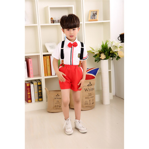 Conjuntos de Ropa para Niños, Overoles de Manga Corta de Algodón en Rojo, Verde y Azul - Product Image 4