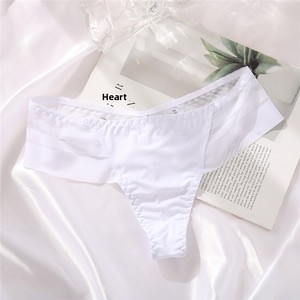 Tanga <span class=keywords><strong>de</strong></span> seda helada sin costuras transpirable <span class=keywords><strong>de</strong></span> cintura baja para mujer, talla grande, estilo europeo-americano, sexy y liso. - Product Image 6