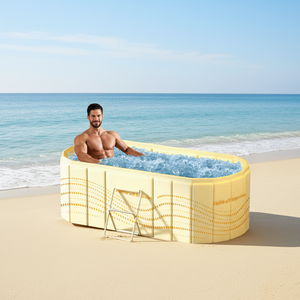 Vanace - Bañera de Hidromasaje Inflable Portátil Ovalada de PVC para 2 Personas, 60 galones+, para Gimnasio en Casa y Bienestar al Aire Libre - Product Image 1