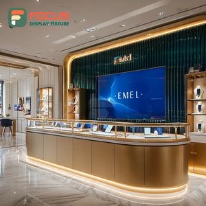 Custom Jewelry Retail Display System Laminated Finish Commercial Store Showcase Cabinet - Product Image 4