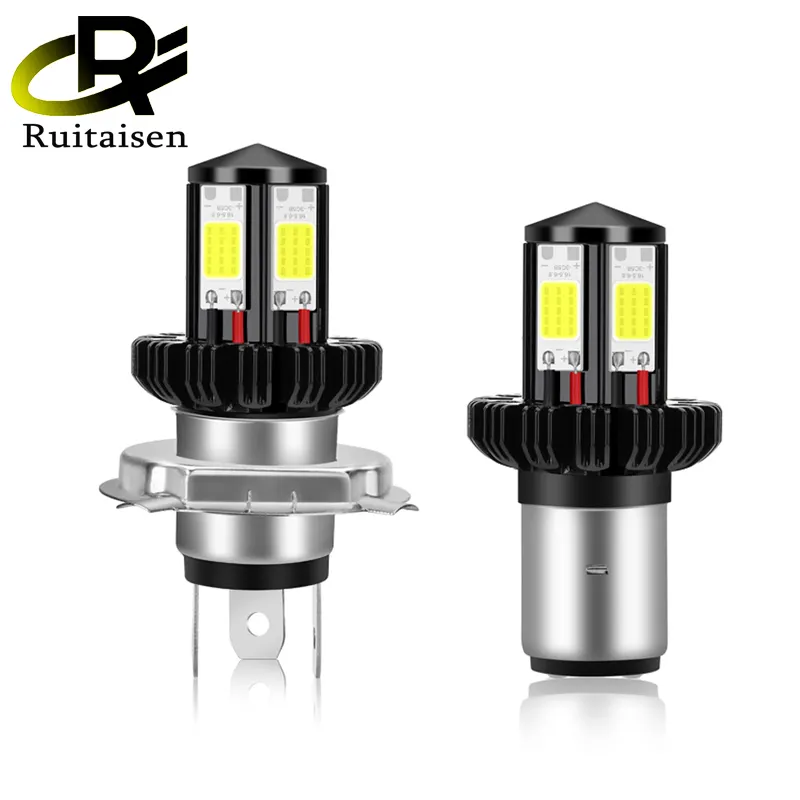 Phare de Moto LED BA20D H6 H4 Ampoules Hi Lo beam Moto LED Phare de Moto 6000K Blanc 12V 12000LM