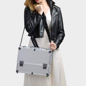 Portable <b>Makeup</b> <b>Case</b> Organizer with 6 Adjustable Trays Professional Artist Cosmetic Box for <b>Makeup</b> Artist Nail Technician - Product Image 5