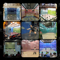 Équipement de squash en gros : Terrain de squash portable intérieur/extérieur en verre trempé panoramique