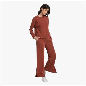 Ropa de dormir de bambú personalizada para mujer, pijamas de algodón para mujer, ropa de dormir de longitud completa al por mayor - Product Image 3