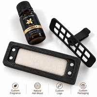 Diffuseur de parfum pour voiture en bois noir, senteur citron vert, à clipser sur grille d'aération, avec film respirant, idéal pour cadeaux d'entreprise