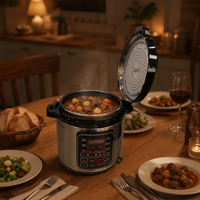 Cuisinière électrique à pression multifonctionnelle 10-en-1 avec écran LED intelligent, pot intérieur antiadhésif, usage domestique, 220-240V, 5L, OEM CB CE RoHS