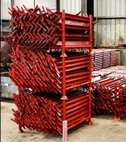 Escaleras de Andamio de Acero Galvanizado con Sistema de Anillo, Alta Resistencia, Duraderas, Fáciles de Instalar para Construcción Industrial y de Almacenes