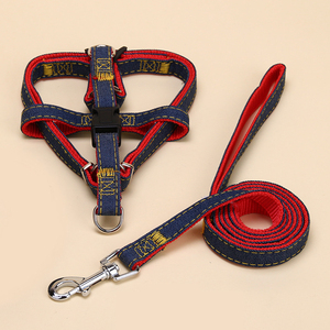 Jean Dog Harness Denim Collier Chien Durable Adjustable Dog Leash And Collar Set For Small Medium Large Pitbull Dog Accessories