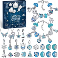 Calendrier de l'Avent de Noël Flocon de Neige Bleu, Bestseller Transfrontalier, 24 Compartiments, Style Européen et Américain pour Enfants