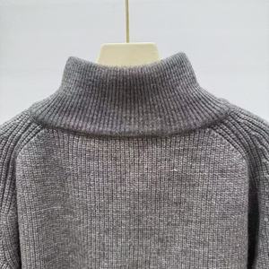 Maglione <span class=keywords><strong>con</strong></span> colletto alto di lusso <span class=keywords><strong>con</strong></span> finiture in vera <span class=keywords><strong>pelliccia</strong></span> di volpe Dec <span class=keywords><strong>Cardigan</strong></span> lavorato a maglia di colore personalizzato da donna <span class=keywords><strong>con</strong></span> cerniera - Product Image 5