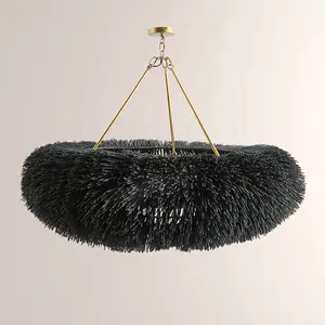 New Design Black Round Hanging modern Chandelier selling golden supplier Artistic Creative Pendant Light for Decoration