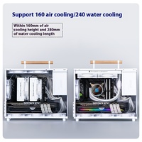 Mini-ordinateur de bureau Albox Aluminum Xiaobao P90 K88 240 avec alimentation ATX refroidie par eau, boîtier compact, tour moyenne, produit en stock
