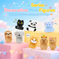 Mini Figura Sorpresa para Teléfono, Juguete Adhesivo con Diseño de Animales, Divertida Decoración para Escritorio, PC, Tablet y Teléfono