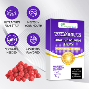Films Oraux Dissolvants de Vitamine B12 en Gros avec Vitamine B12 pour le Soutien du Métabolisme Énergétique et la Santé Cérébrale, Saveur Framboise - Product Image 3