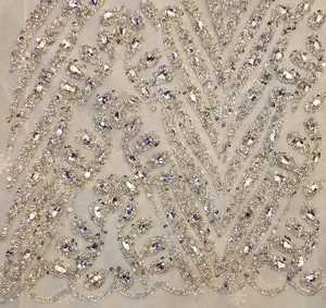 Chất Lượng Cao Cấp Sang Trọng Đính Cườm Vải Với Zircon Handmade 100% Polyester Giá Tốt Nhất Xuất Khẩu Từ Ấn Độ Nhà Sản Xuất - Product Image 2