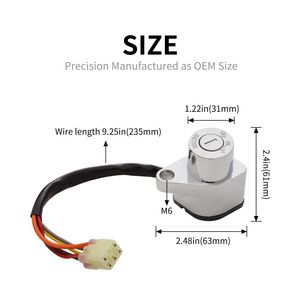 Cerradura de encendido genérica para motocicleta con llaves para Suzuki Intruder VL1500 VZ800 97-04, pieza de repuesto frontal de aluminio - Product Image 5