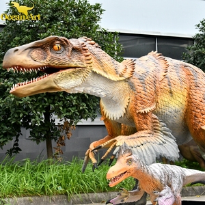 Sculpture de dinosaure animatronique grandeur nature en fibre de verre et métal pour parcs intérieurs/extérieurs, parcs d'aventure, centres commerciaux - Product Image 2