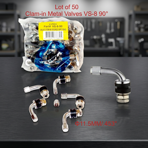 V-PRO 50 Kits VS8 Tiges de valve de pneu de moto à angle de 90 degrés en métal/chrome, haute pression, à visser - Product Image 3