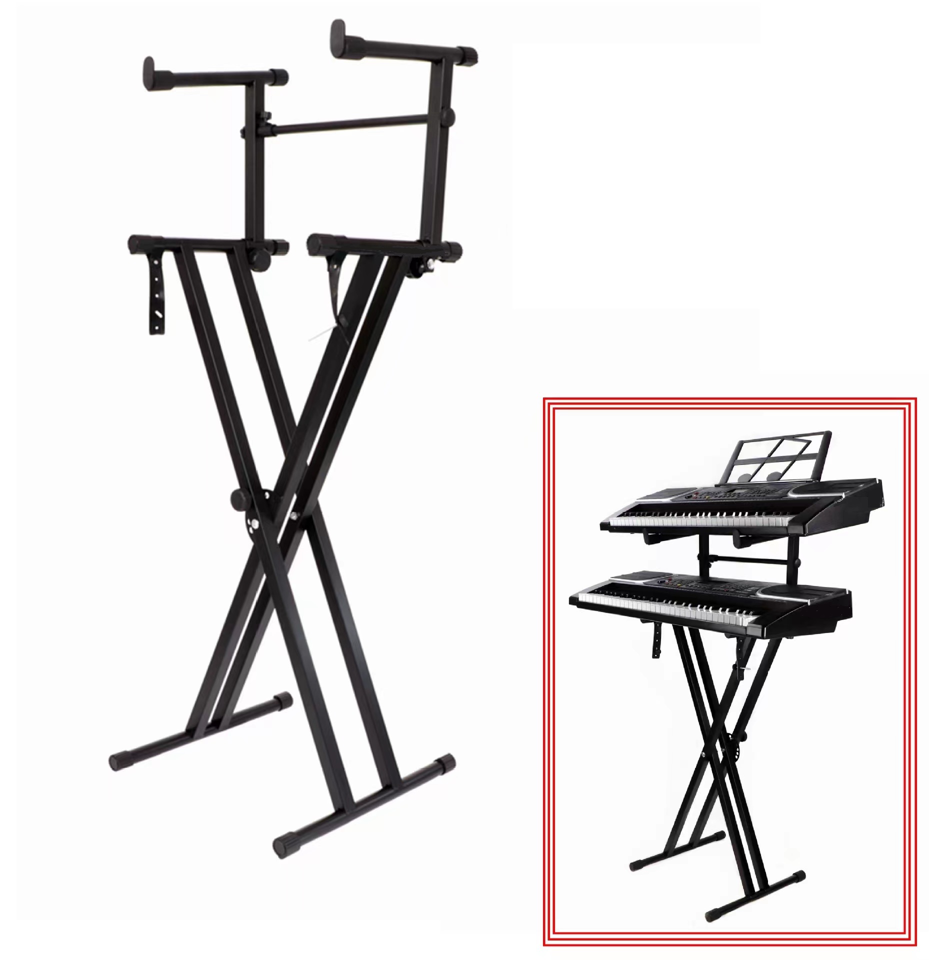 Подставка для музыкального пианино, Металлическая черная подставка для клавиатуры для пианино