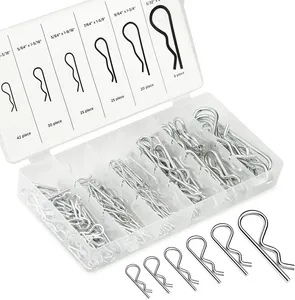 150 piezas Pasadores de Resorte de Acero al Carbono Brillante Sin Recubrimiento, Grapas de Retención Tipo R, Pasadores de Seguridad M2 M2.4 M2.8 M3.5 M4 - Product Image 1