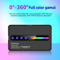 Lampe d'appoint LED RVB M160RGB à clip pour téléphone portable, panneau lumineux coloré, mini lampe d'appoint avec batterie - Vente chaude