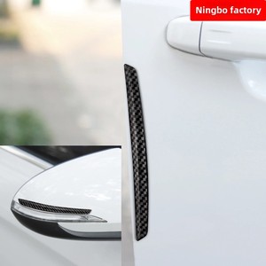 4-Pack Car Door Anti-Scratch Carbon Fiber Pattern Anti-Collision <b>Strips</b> Soft Adhesive Rearview Mirror Carbon Logo - Product Image 2