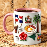 Tasse en céramique de luxe commémorative pour voyage, motif palmier, souvenir pour amis, isolation thermique 24-36 heures, fabriquée au Henan