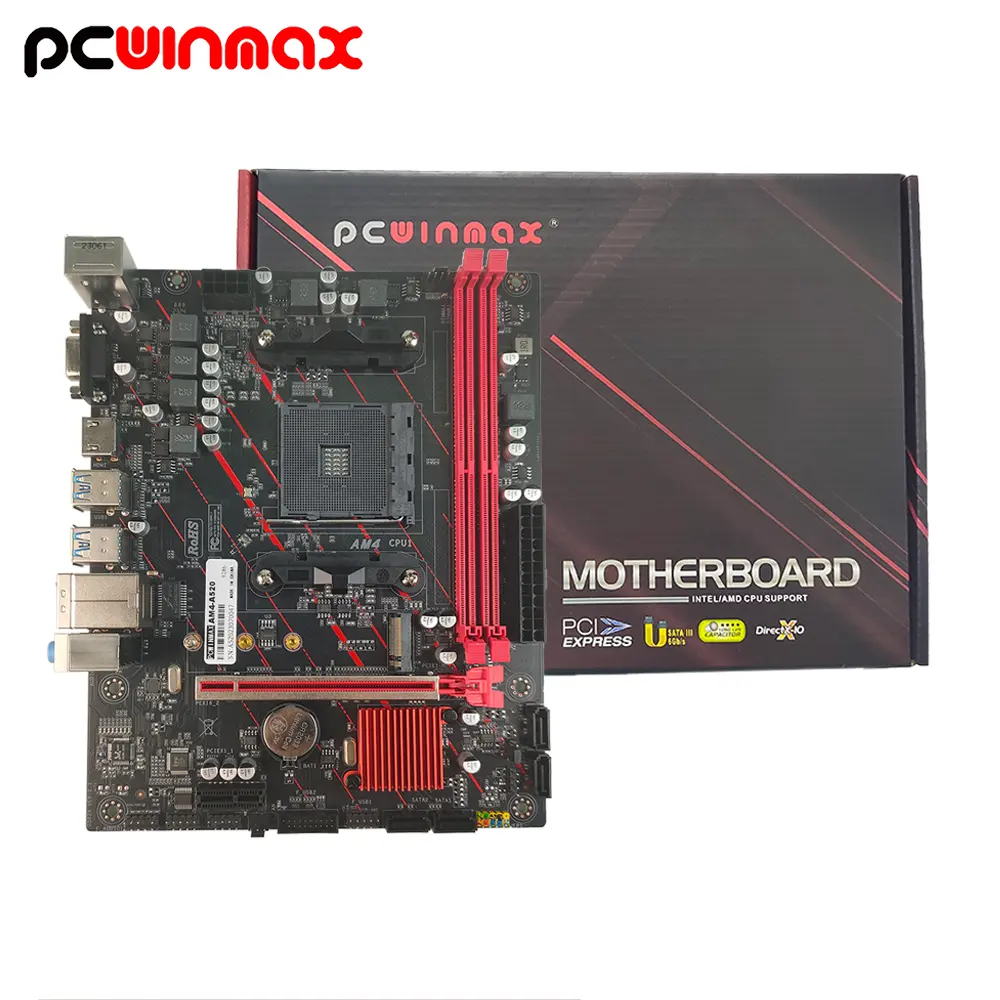 Pcwinmax Groothandel Am4 A520 A320 Ddr4 M.2 Slot Gaming Computer Moederbord