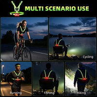 Lampe de poitrine 700LM à double sangle avec capteur de mouvement, gradation progressive, mémoire et fixation magnétique pour la course nocturne et le camping