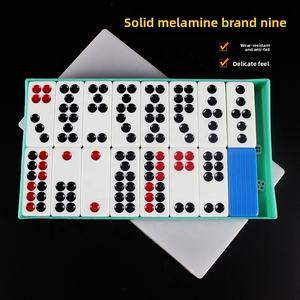 Jeu de dominos chinois (Tuiles Pai Gow) 32 pièces |   Jeu chinois classique pour la famille et les fêtes |   Points rouges/noirs, dos vert antidérapant - Product Image 1