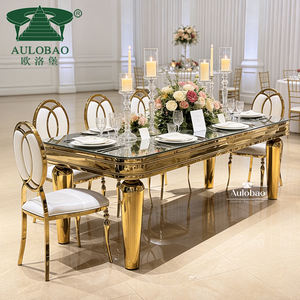 Mesas de Boda Rectangulares Modernas de Acero Inoxidable con Marco Metálico de Lujo en Oferta - Product Image 1